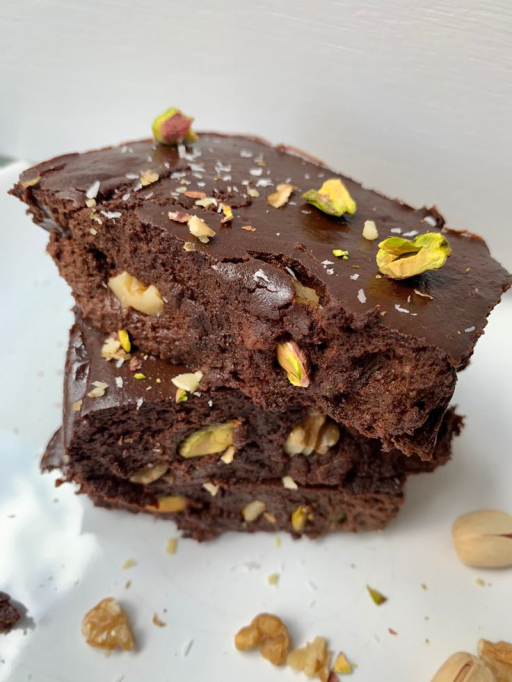 Receta de brownies con pistachos